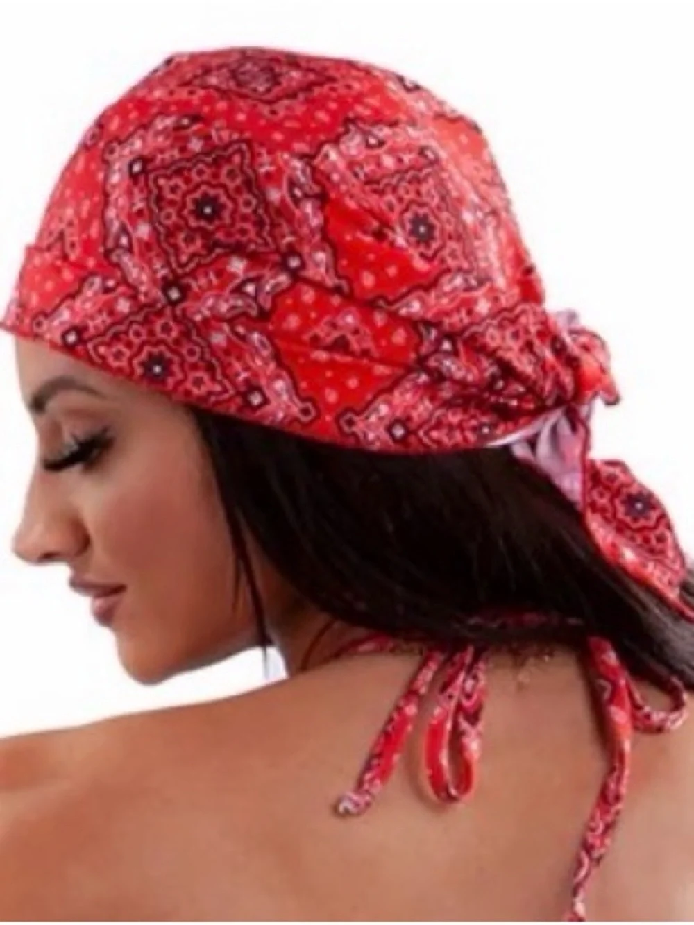 Red Bandana Head Wrap / Head Scarf